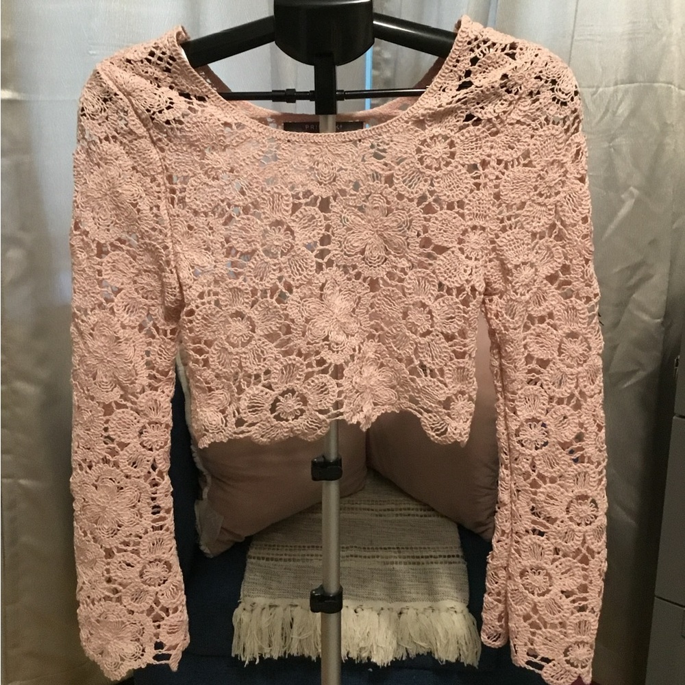 Primark Blush Lace Long Sleeve Top